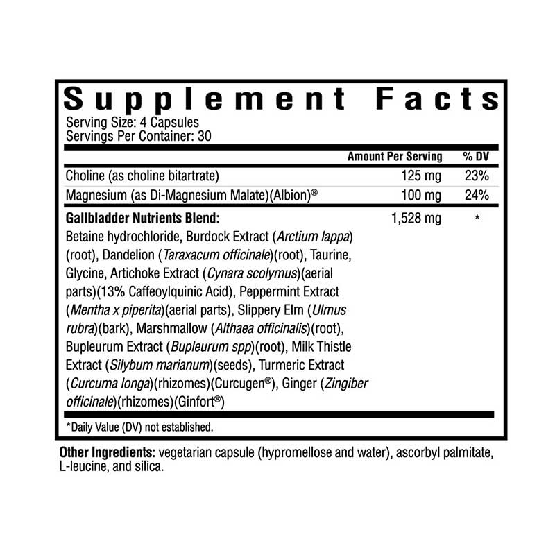 Bile nutrients (former Gallbladder Nutrients) 120 vegetarian capsules